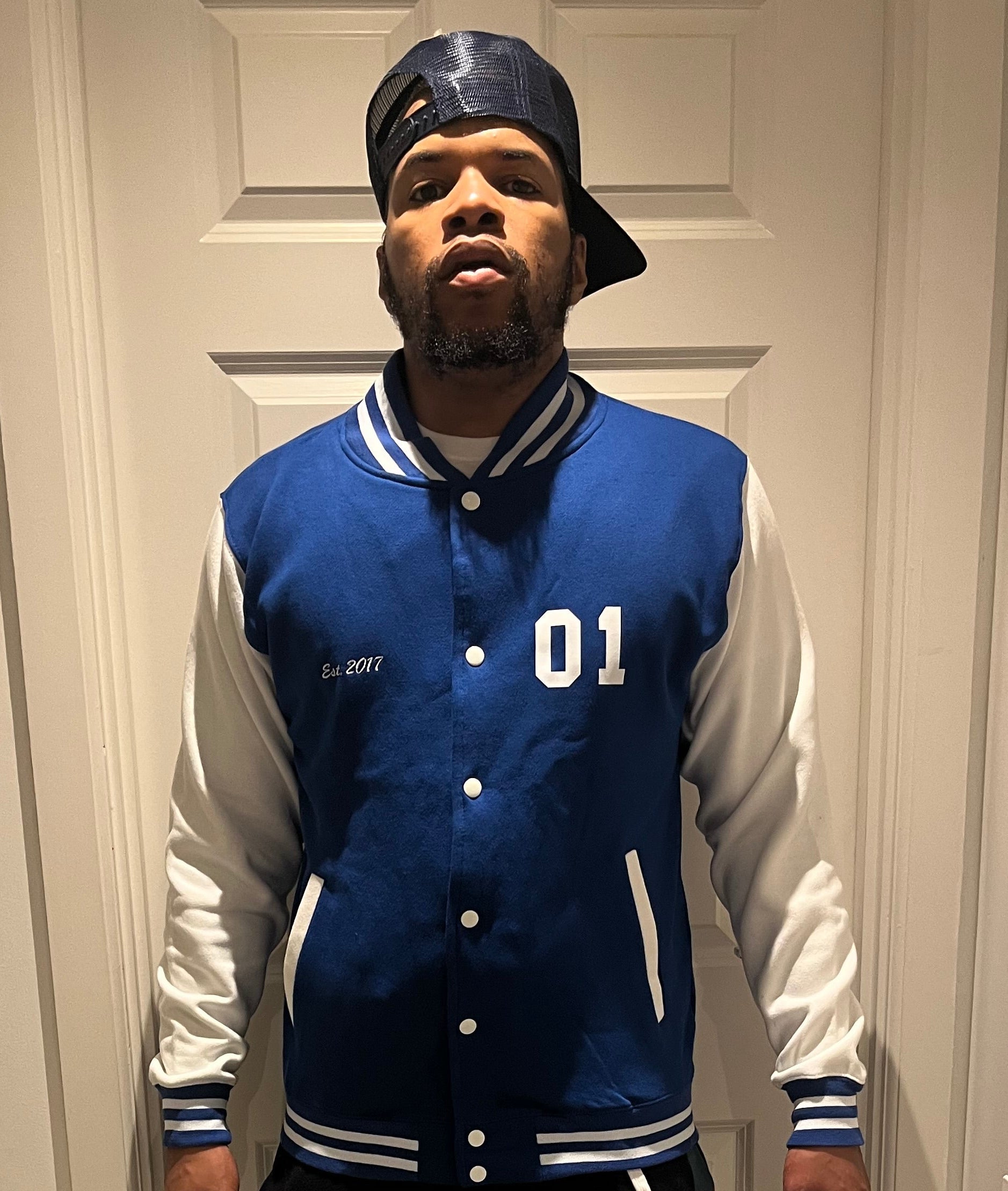 Just Do Inc Premium Varsity Jacket V1 Blue